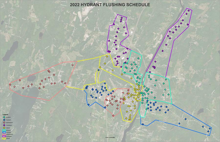2022 hydrant flushing map